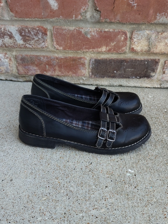 Self Esteem Shoes - Vintage Self Esteem Plaid Mary Jane Chunky Heel Loafers Size 7.5 Y2K Grunge
